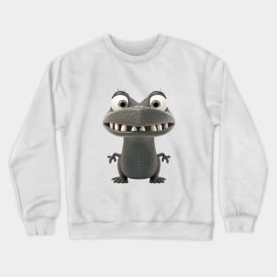Crocodile Cute Adorable Humorous Illustration Crewneck Sweatshirt